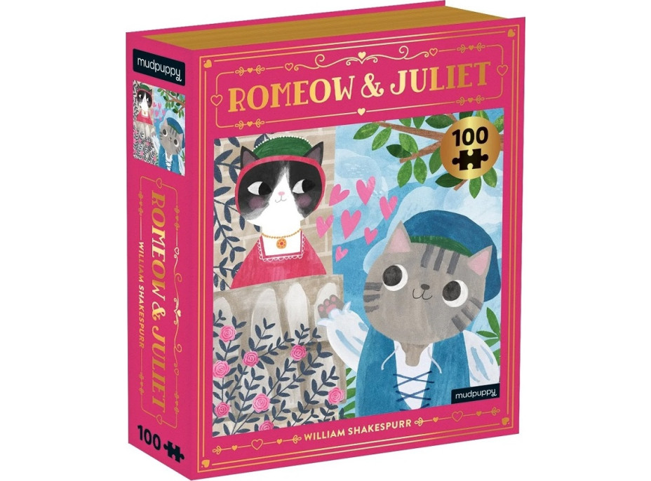 Mudpuppy Puzzle Romeow & Juliet Bookish Cats 100 dielikov