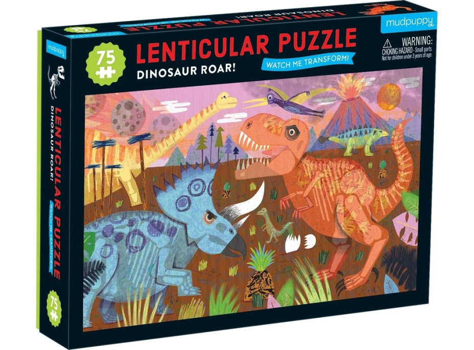 Mudpuppy Puzzle Lentikulárne Dinosaury 75 dielikov