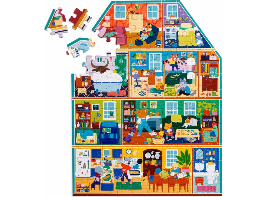 Mudpuppy Môj dom, môj domov - puzzle v tvare domu 100 dielikov