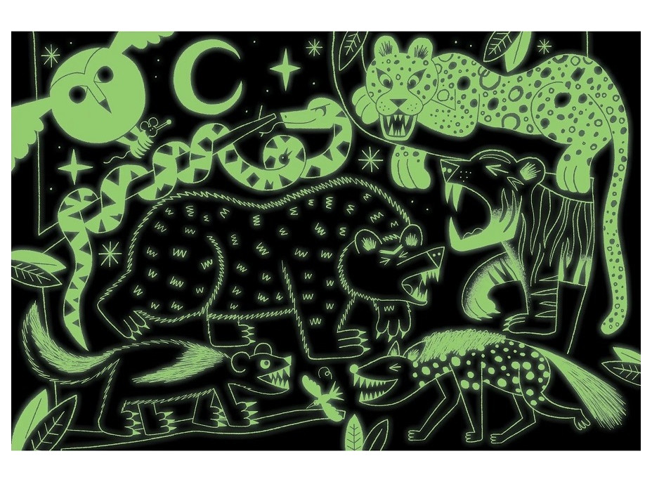 Mudpuppy Puzzle Predátori divočiny - svieti v tme 100 dielikov