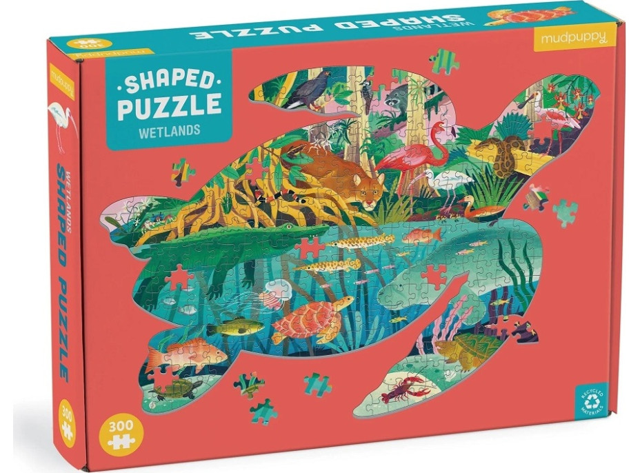 Mudpuppy Puzzle Mokrade v tvare korytnačky 300 dielikov