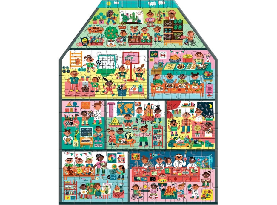 Mudpuppy Moja škola - puzzle v tvare domu 100 dielikov