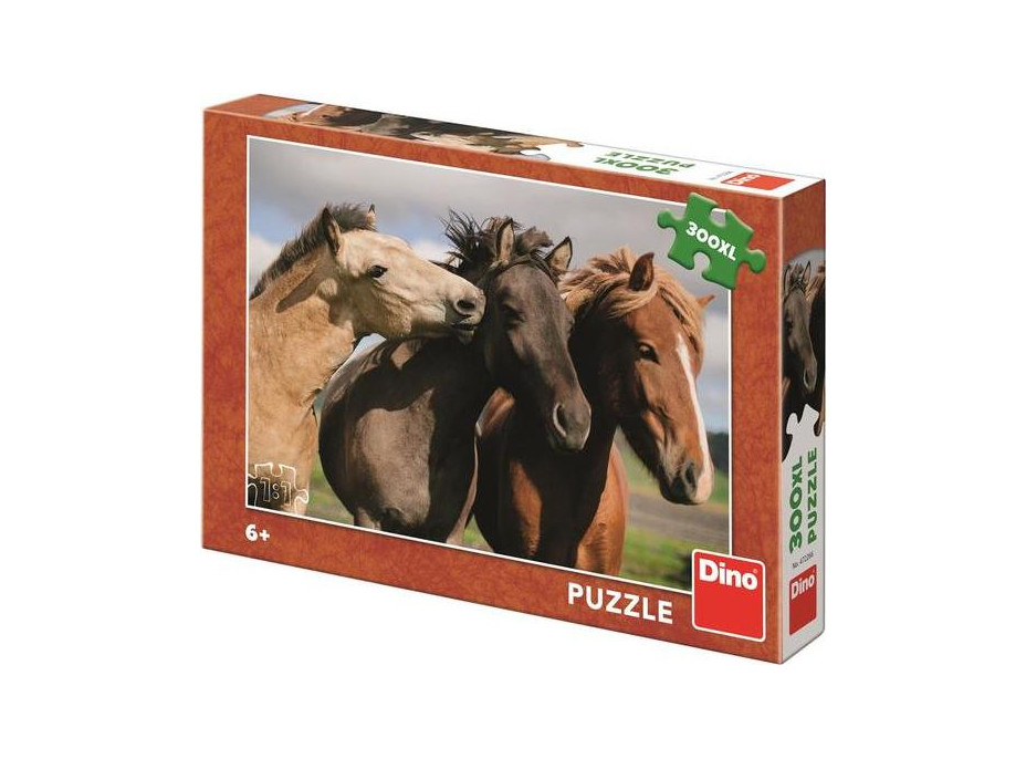 Dino Puzzle Farebné kone 300 XL dielikov