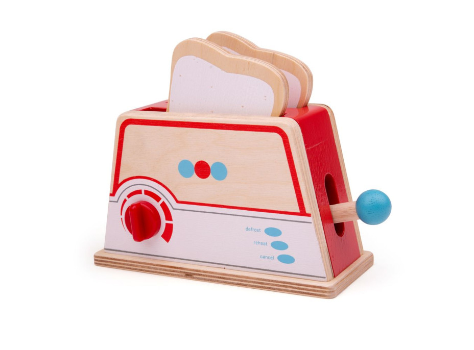 Bigjigs Toys Drevený toaster s bodkami