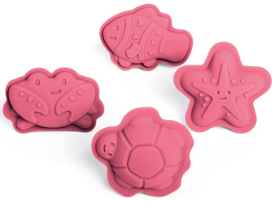 Bigjigs Toys Silikónové formičky ružové Coral