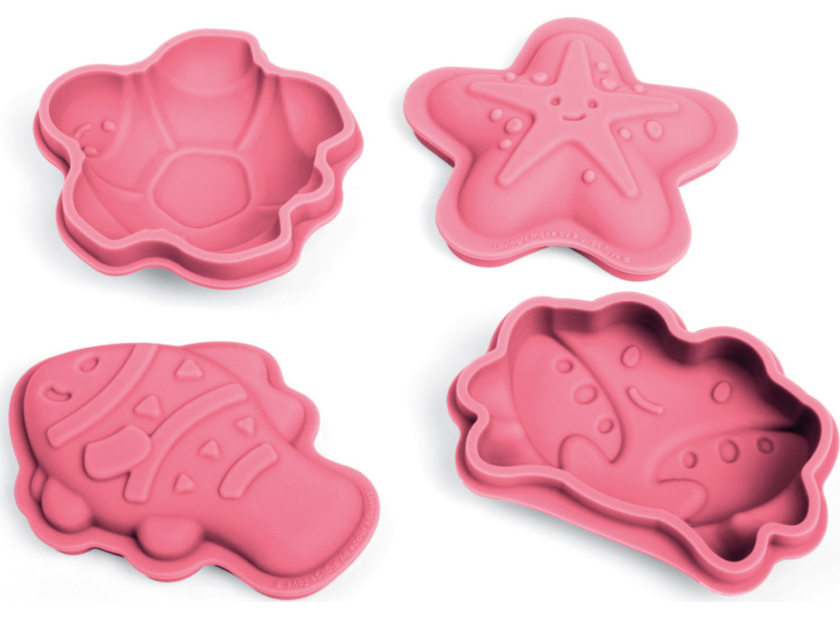 Bigjigs Toys Silikónové formičky ružové Coral