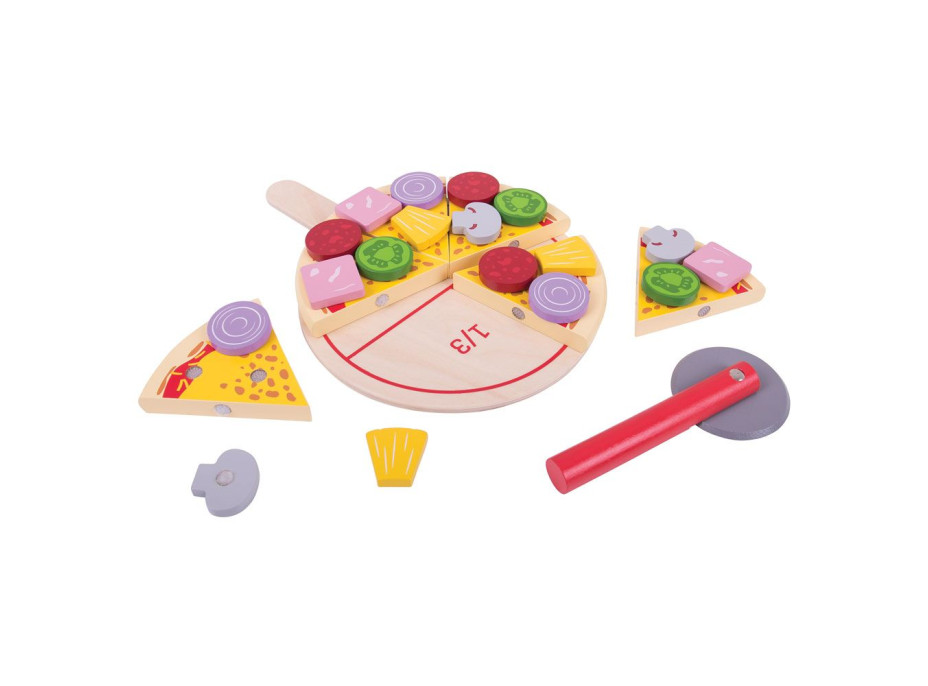 Bigjigs Toys Drevená krájacia pizza