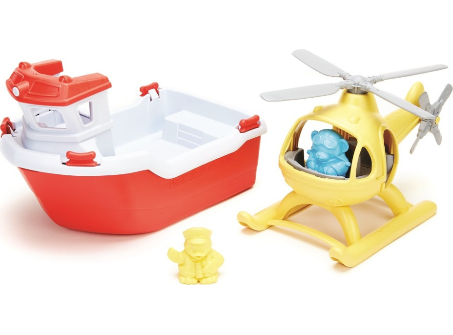 Green Toys Záchranná loď s helikoptérou