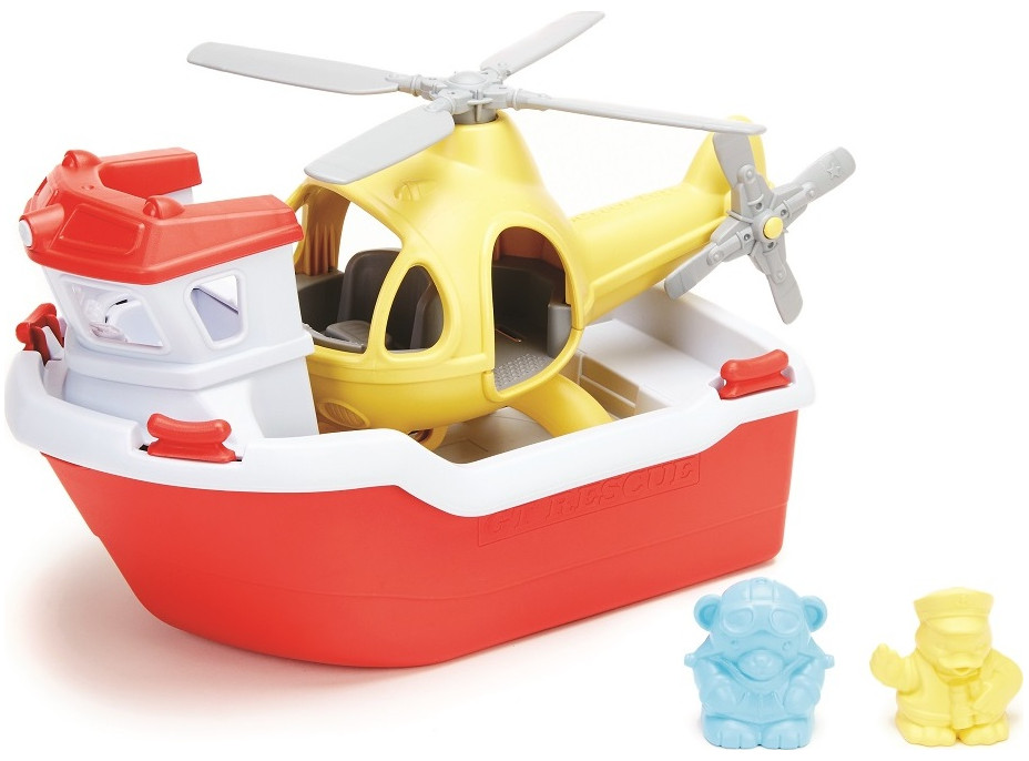 Green Toys Záchranná loď s helikoptérou