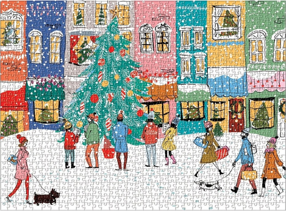 Galison Puzzle Vianoční koledníci 1000 dielikov