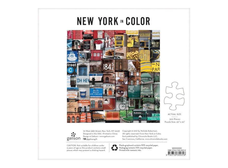 Galison Puzzle farebný New York 500 dielikov