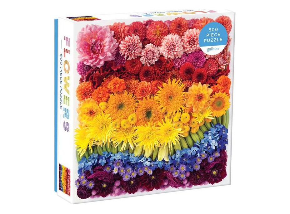 Galison Puzzle Dúhové kvety 500 dielikov