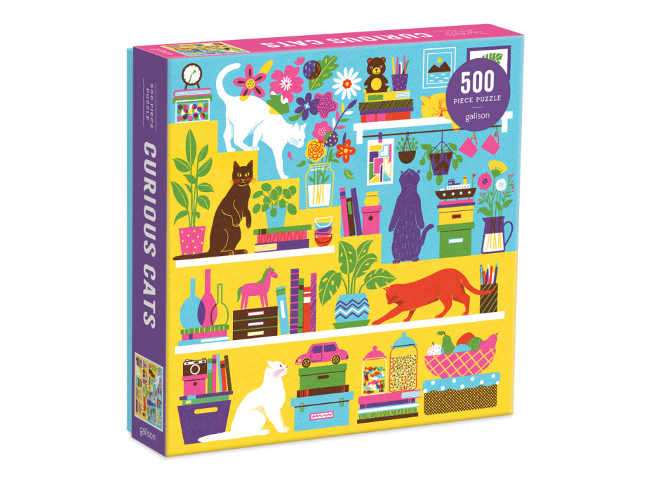 Galison Puzzle Zvedavé mačky 500 dielikov
