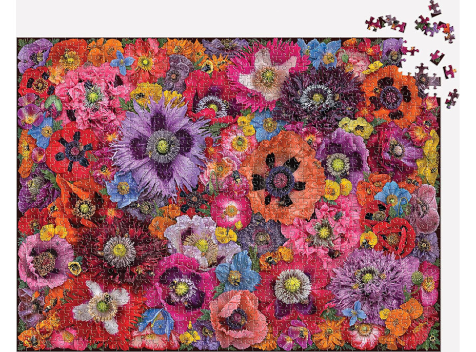 Galison Puzzle Včely medzi kvetmi maku 1000 dielikov
