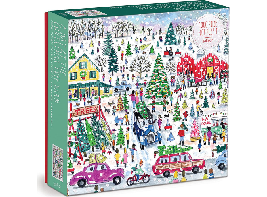 Galison Puzzle Farma s vianočnými stromčekmi 1000 dielikov