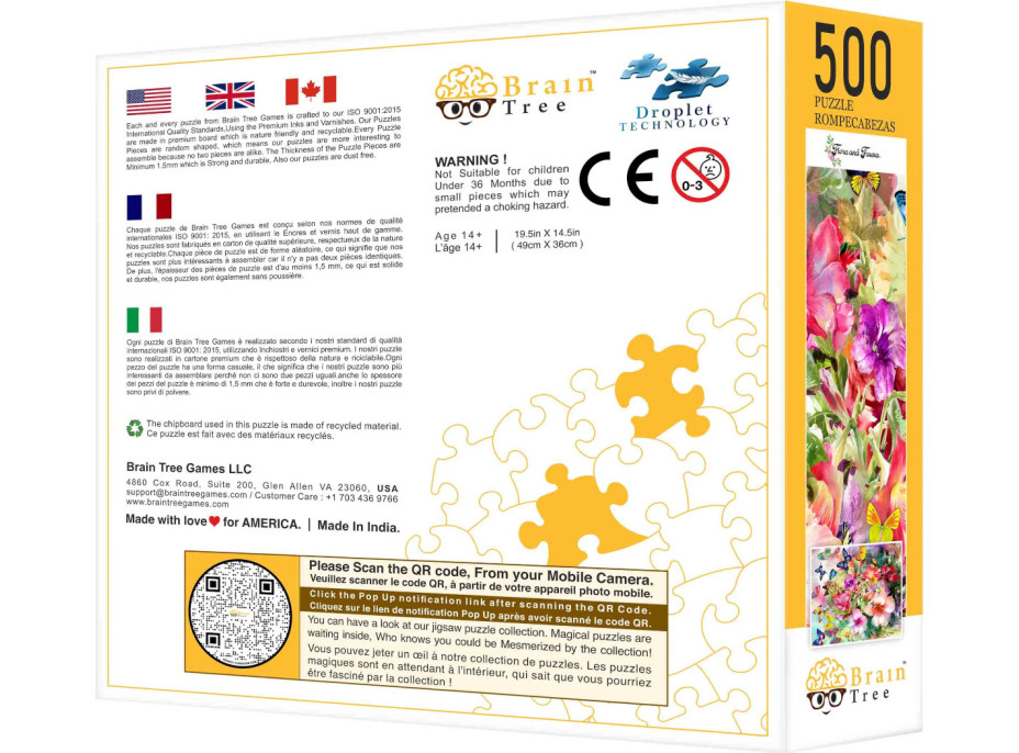 Brain Tree Puzzle Kvety a motýle 500 dielikov