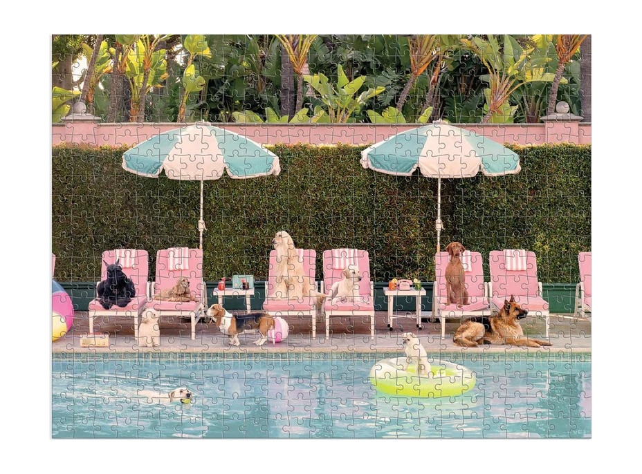 Galison Puzzle obojstranné Psy v hoteli Beverly Hills 500 dielikov