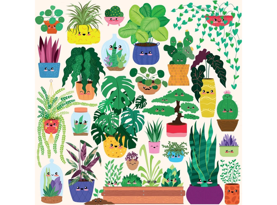 Mudpuppy Puzzle Šťastné rastliny 500 dielikov