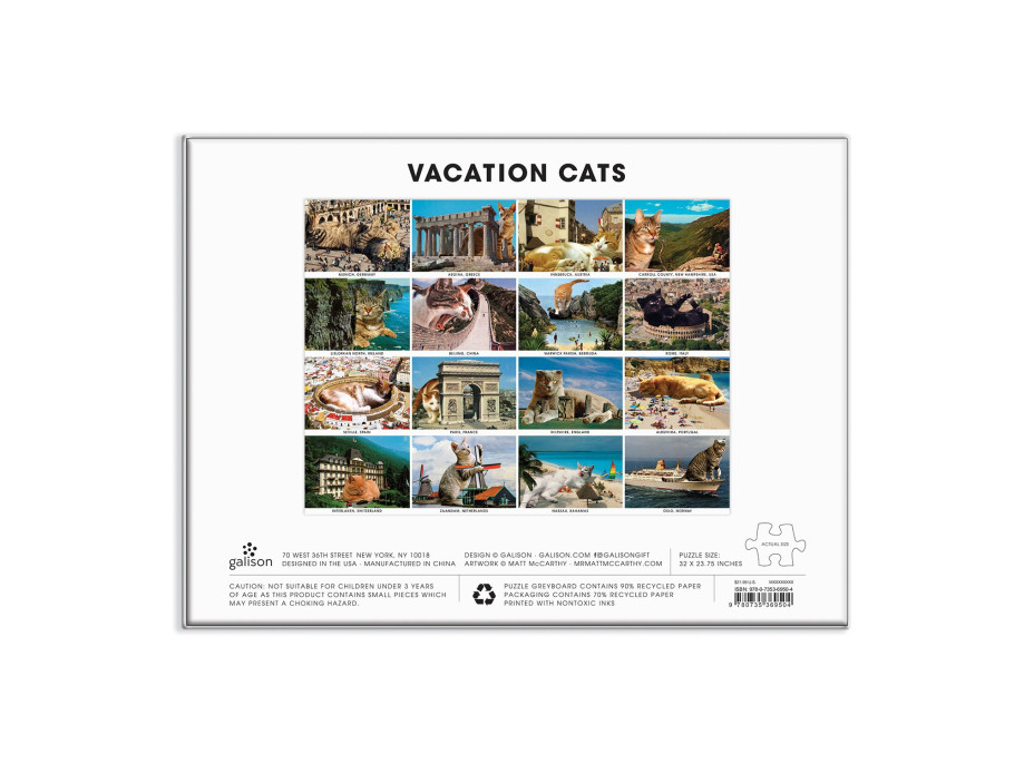 Galison Puzzle Mačky na prázdninách 1500 dielikov