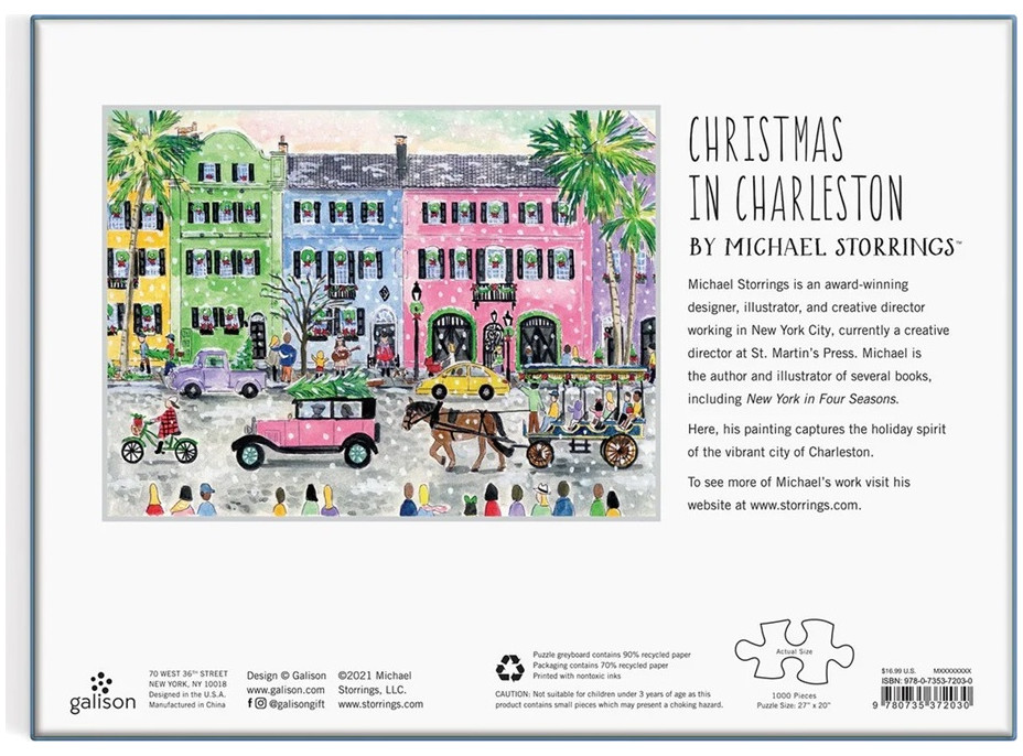 Galison Puzzle Michaela Storrings Vianoce v Charlestone 1000 dielikov