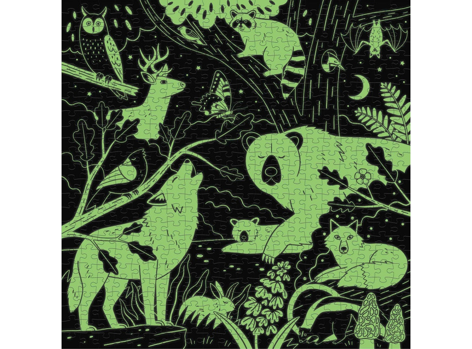 Mudpuppy Puzzle Lesné zvieratká - svieti v tme 500 dielikov
