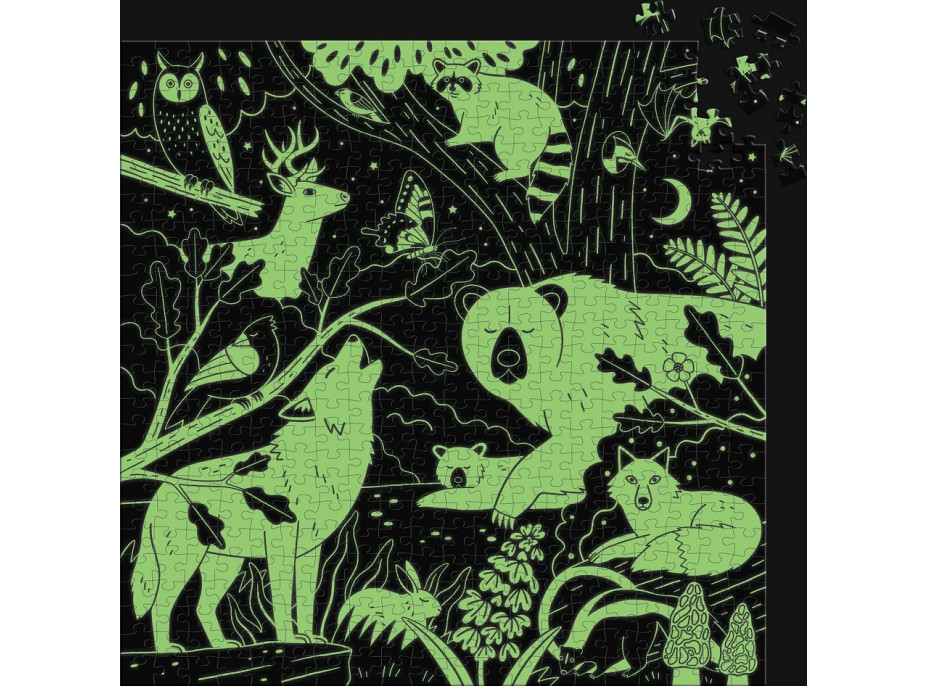 Mudpuppy Puzzle Lesné zvieratká - svieti v tme 500 dielikov