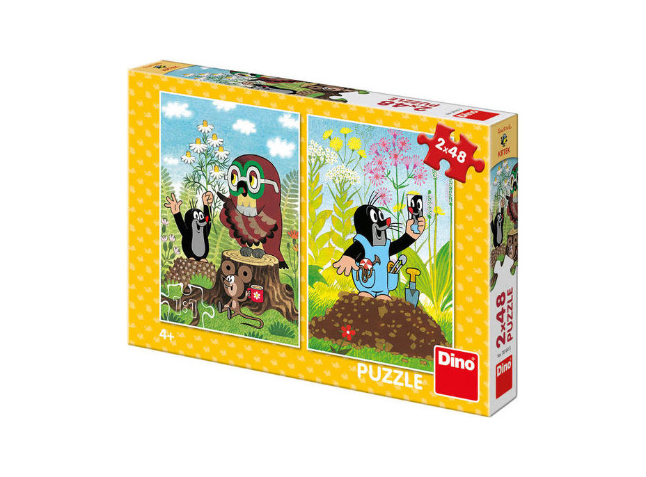 Dino Puzzle Krtko na čistine 2x48 dielikov
