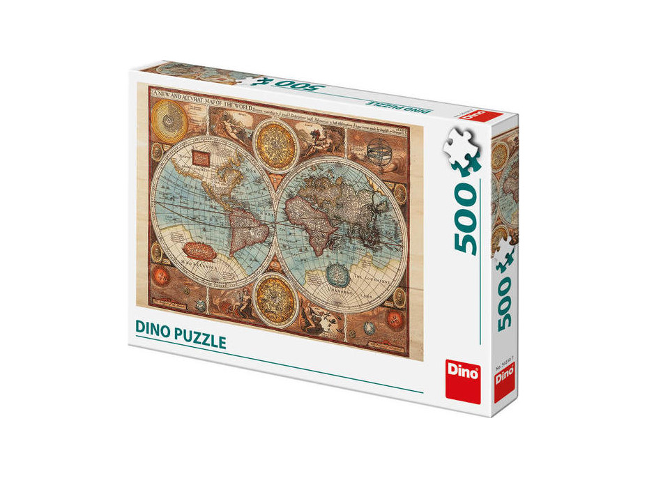 Dino Puzzle Mapa sveta z roku 1626 - 500 dielikov