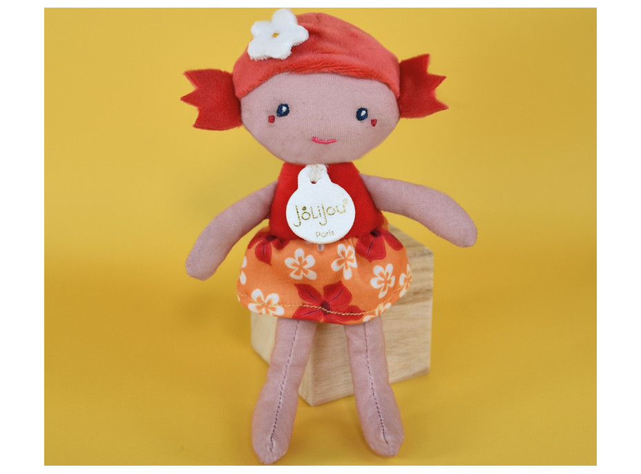 Doudou Jolijou Bábika Lola 16 cm červená