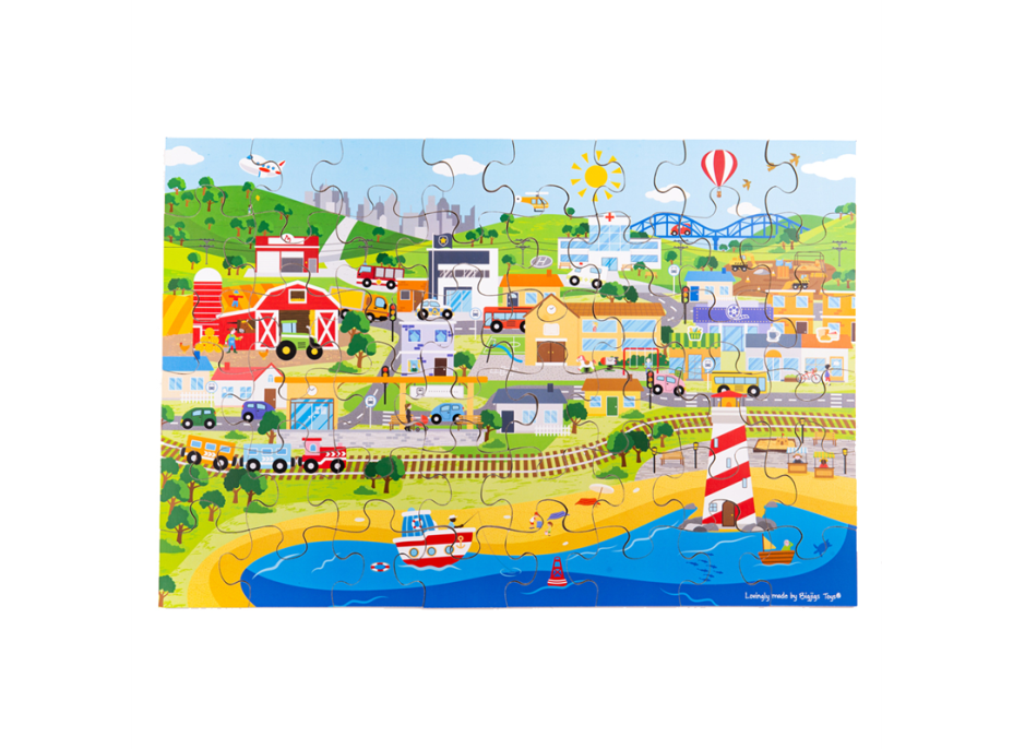 Bigjigs Toys Podlahové puzzle Mesto 48 dielikov