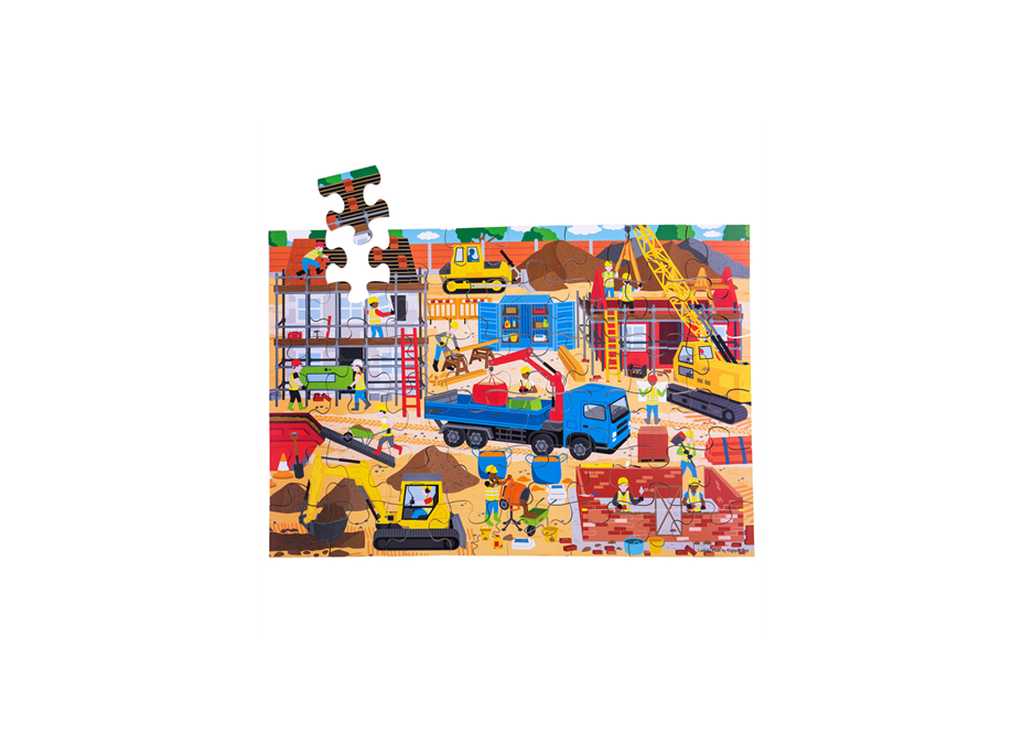 Bigjigs Toys Podlahové puzzle Stavenisko 48 dielikov