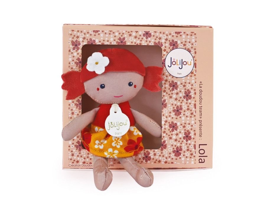 Doudou Jolijou Bábika Lola 16 cm červená