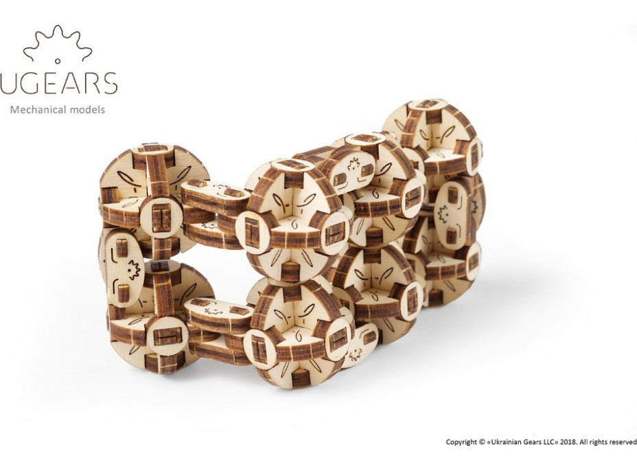 Ugears 3D drevené mechanické puzzle Kocka Flexi