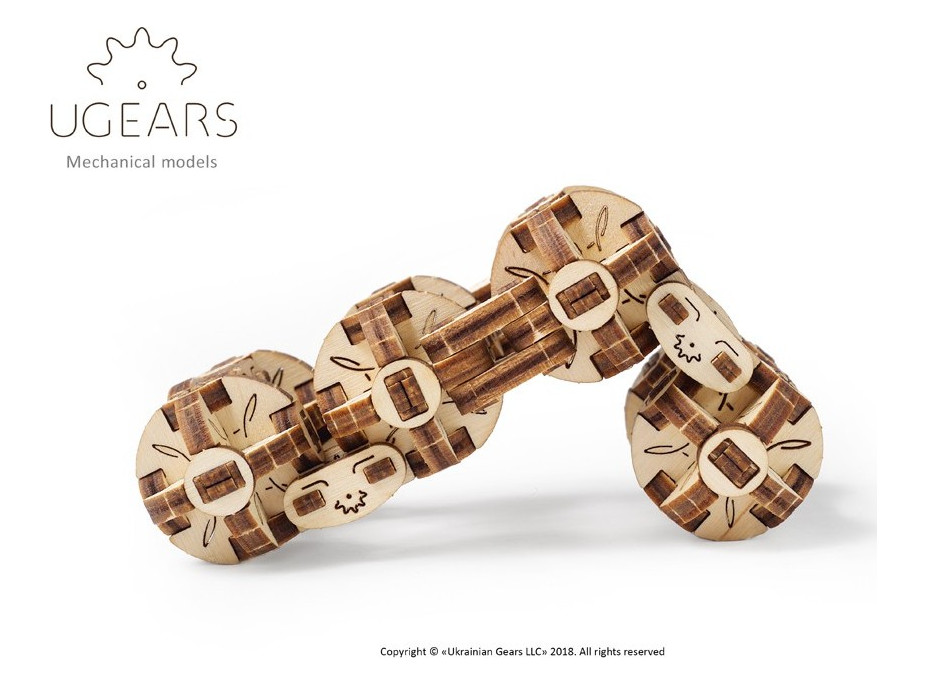 Ugears 3D drevené mechanické puzzle Kocka Flexi