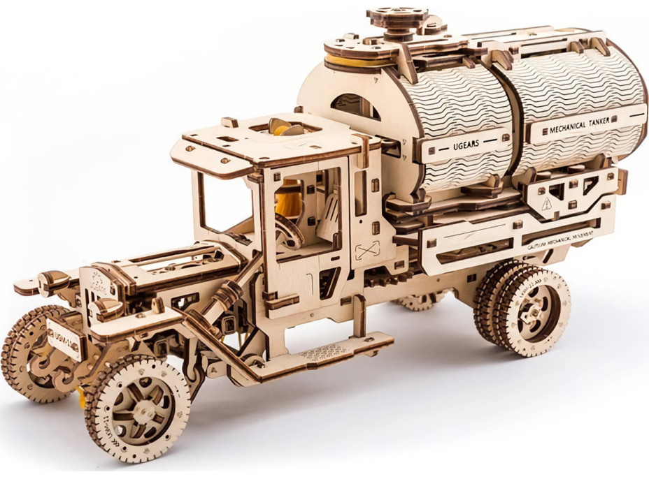 Ugears 3D drevené mechanické puzzle UGM-11 Nákladiak s cisternou