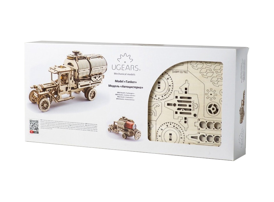 Ugears 3D drevené mechanické puzzle UGM-11 Nákladiak s cisternou