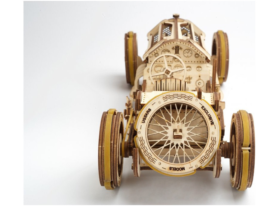 Ugears 3D drevené mechanické puzzle U9 Auto (Grand Prix)