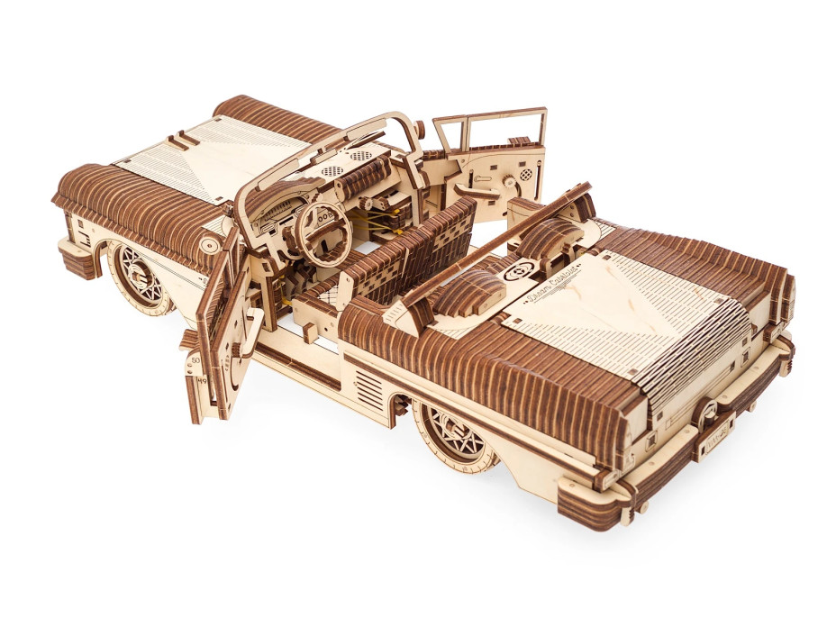 Ugears 3D drevené mechanické puzzle VM-05 Auto (50&#39;s convertible)