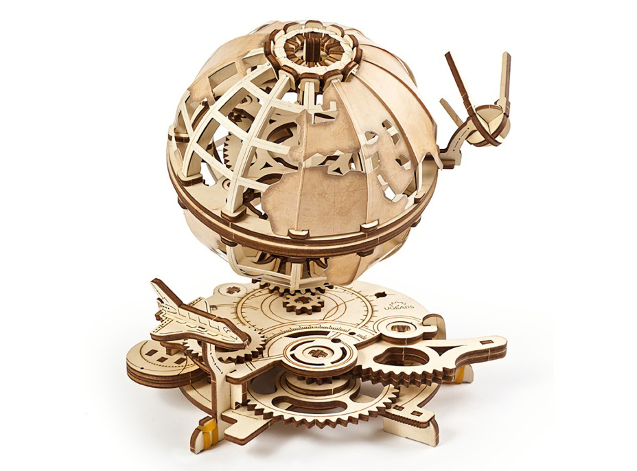 Ugears 3D drevené mechanické puzzle Globus