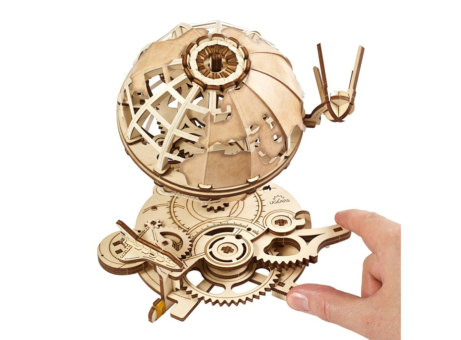 Ugears 3D drevené mechanické puzzle Globus