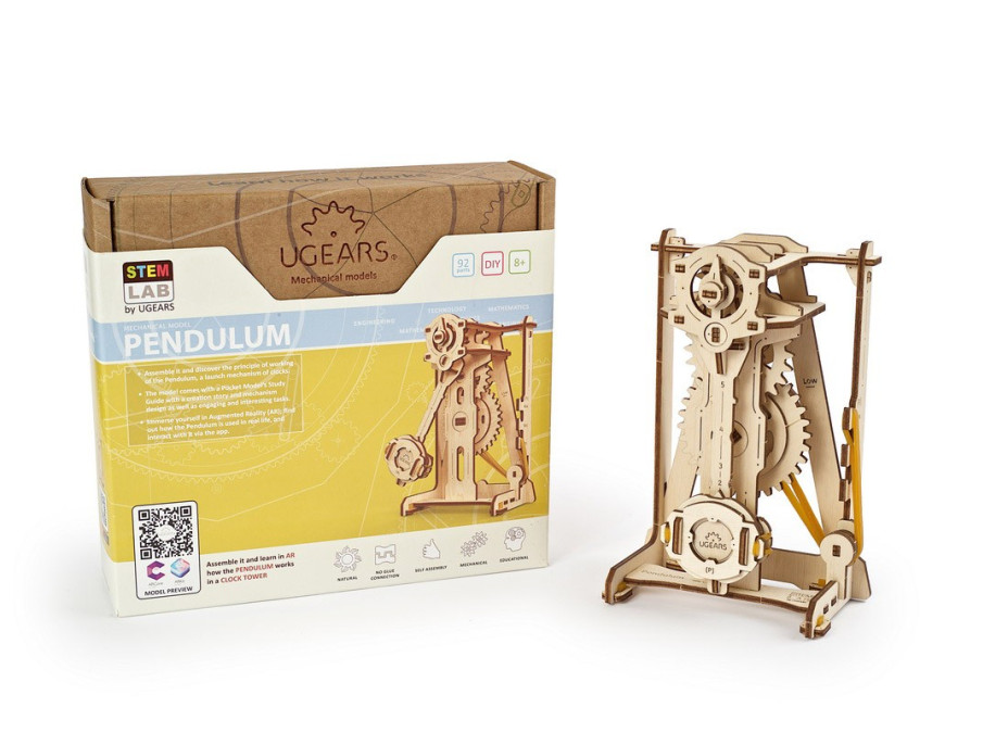 Ugears 3D drevené mechanické puzzle STEM výukové kyvadlo