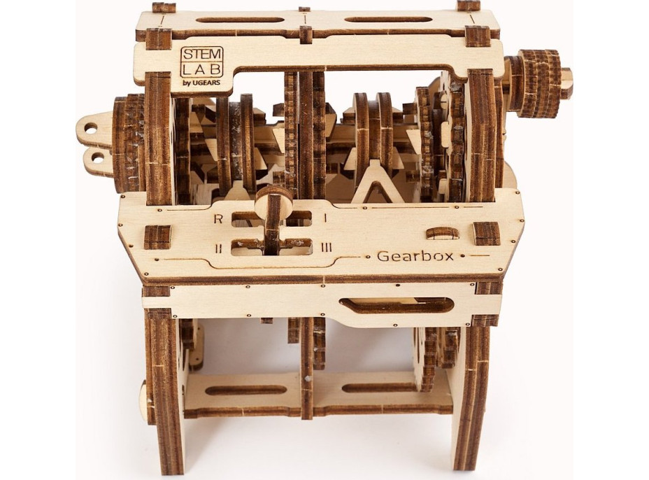 Ugears 3D drevené mechanické puzzle STEM výuková prevodovka