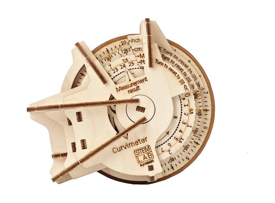 Ugears 3D drevené mechanické puzzle STEM krivkomer (opisometer)