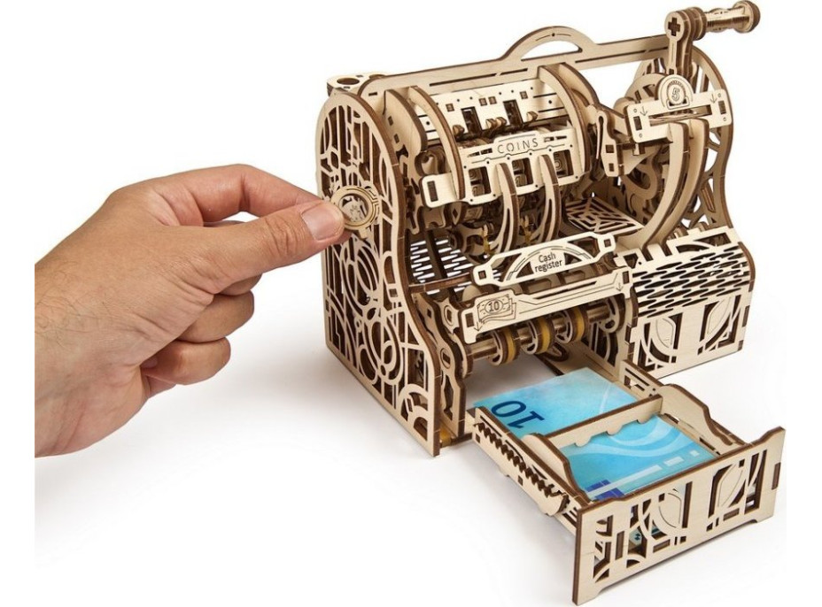 Ugears 3D drevené mechanické puzzle Pokladňa