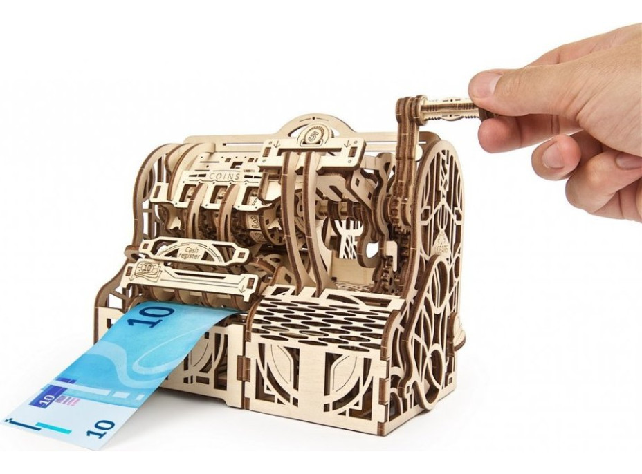 Ugears 3D drevené mechanické puzzle Pokladňa