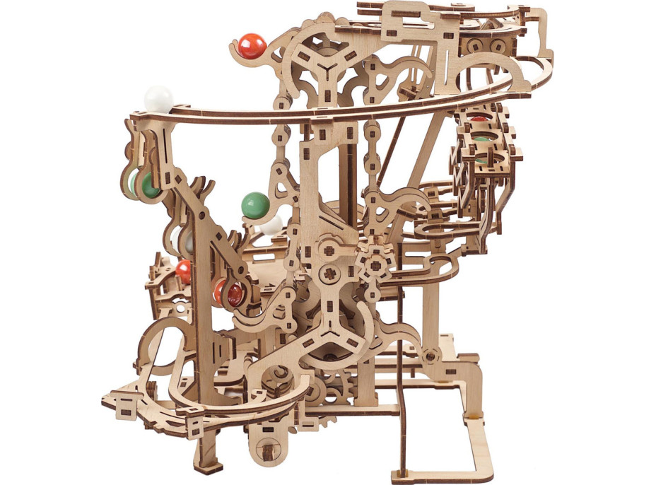 Ugears 3D drevené mechanické puzzle Guličková dráha reťazová