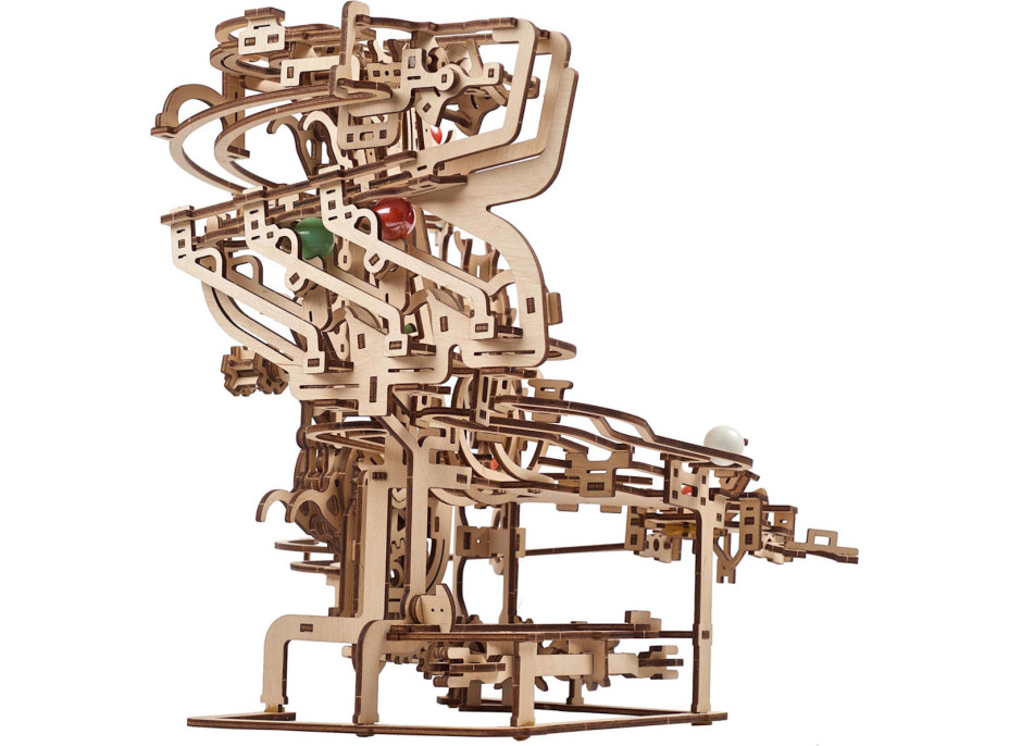 Ugears 3D drevené mechanické puzzle Guličková dráha reťazová