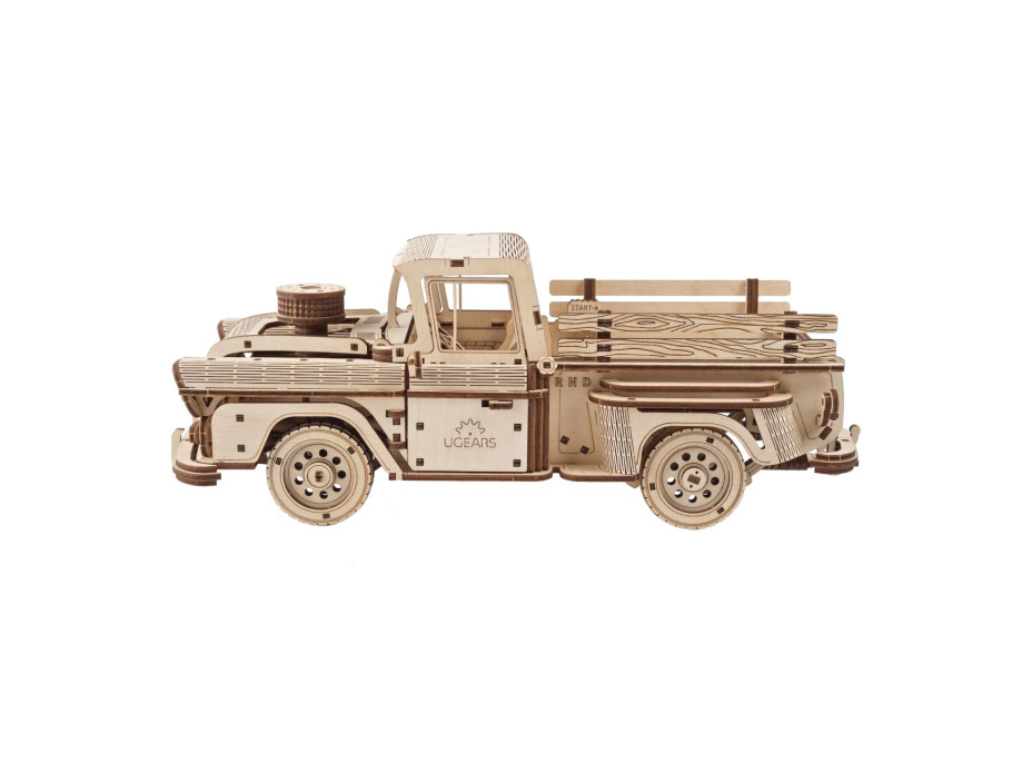 Ugears 3D drevené mechanické puzzle Americký nákladiak (pick-up)
