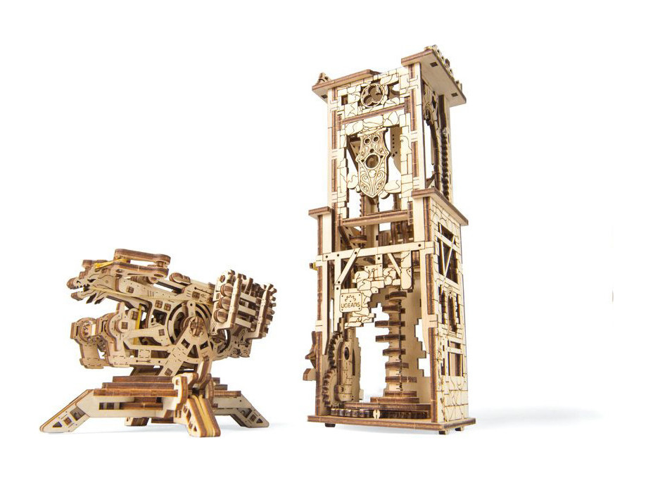 Ugears 3D drevené mechanické puzzle Veža Archballista