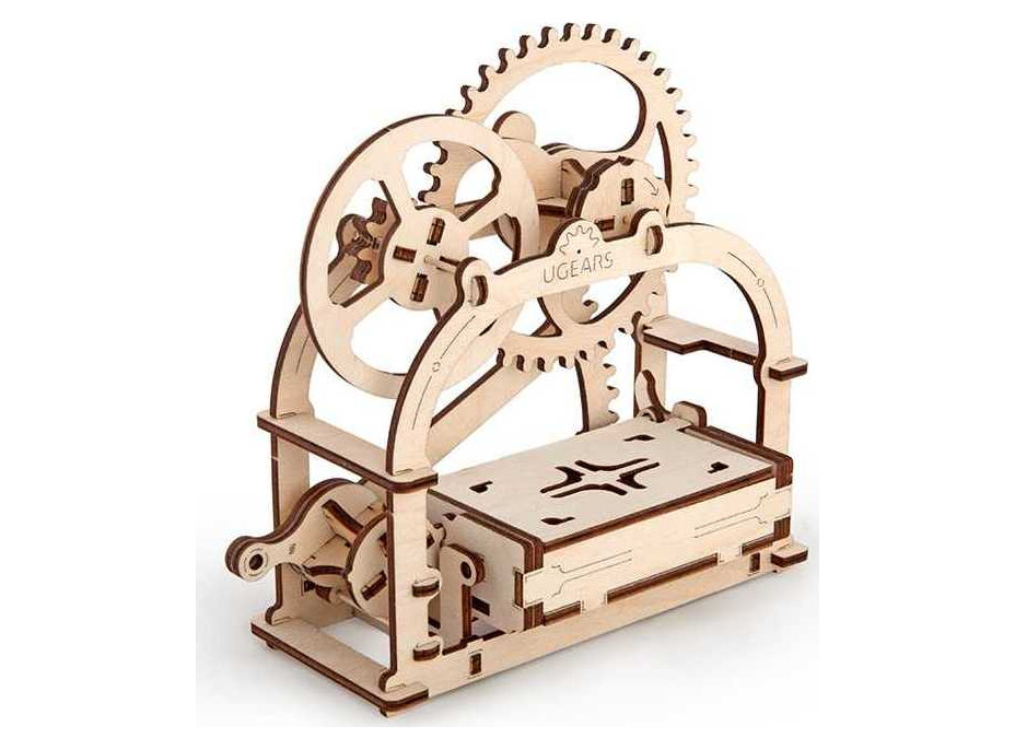 Ugears 3D drevené mechanické puzzle Box na vizitky